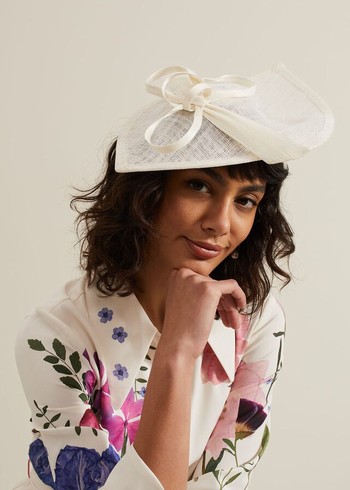 Phase Eight Silk Bow Twist Disc Fascinator Hats White Canada | XKQHRT-967